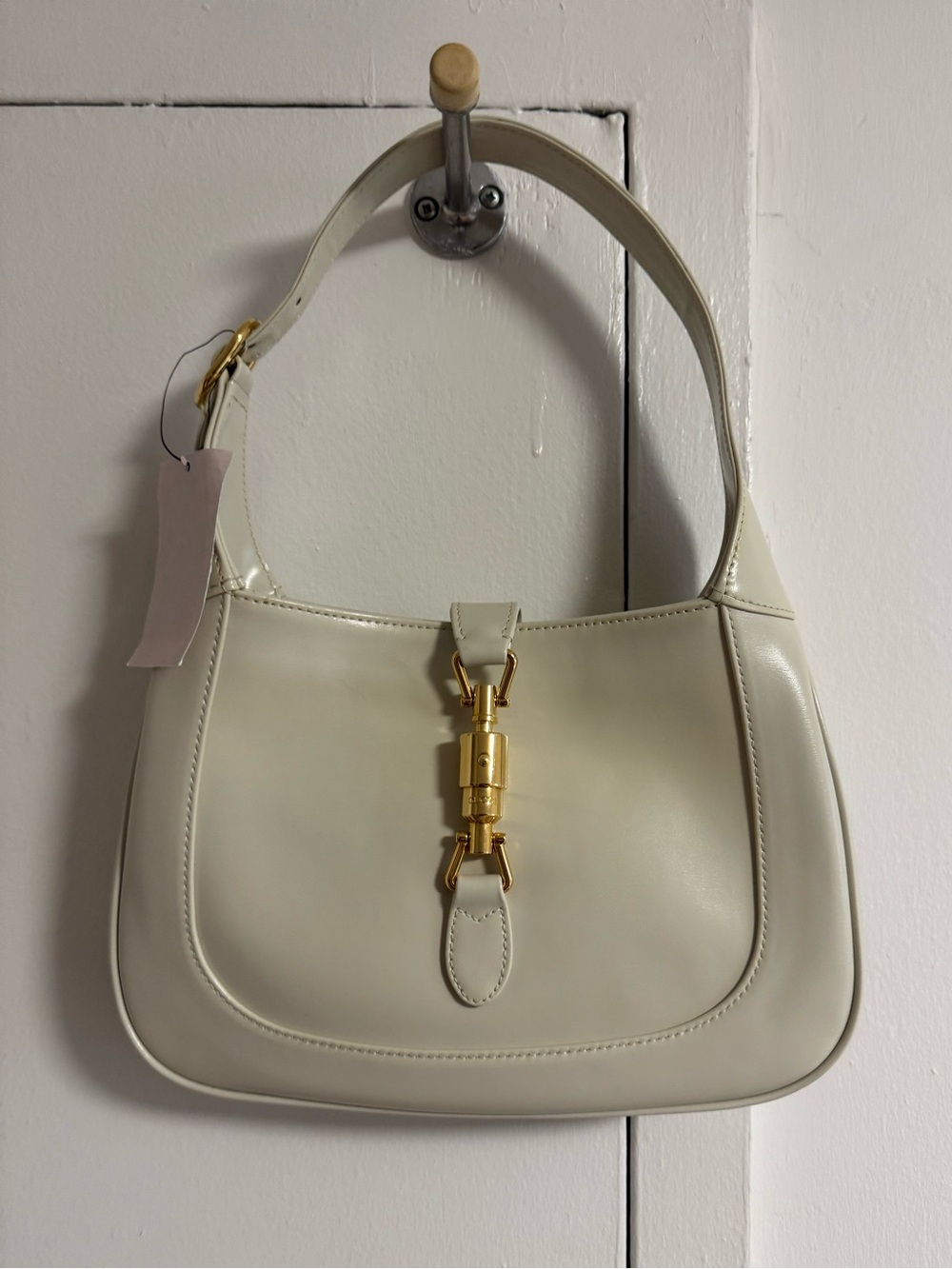 AUTHENTIC Gucci Jackie 1961 Small Bag in Mystic White with Gold Piston Lock - Picture 3 of 9
